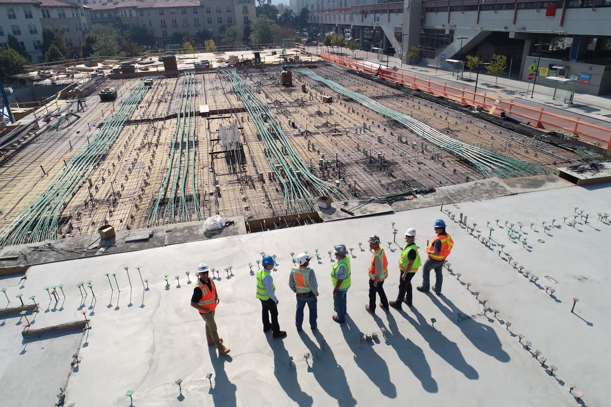 Large-scale infrastructure construction site